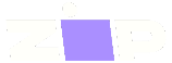 Logo_500 x 183_Reverse@2x The image shows the word zip in lowercase, with the letter i represented by a purple rectangle and a white dot above it. The letters z and p are white on a transparent background.
